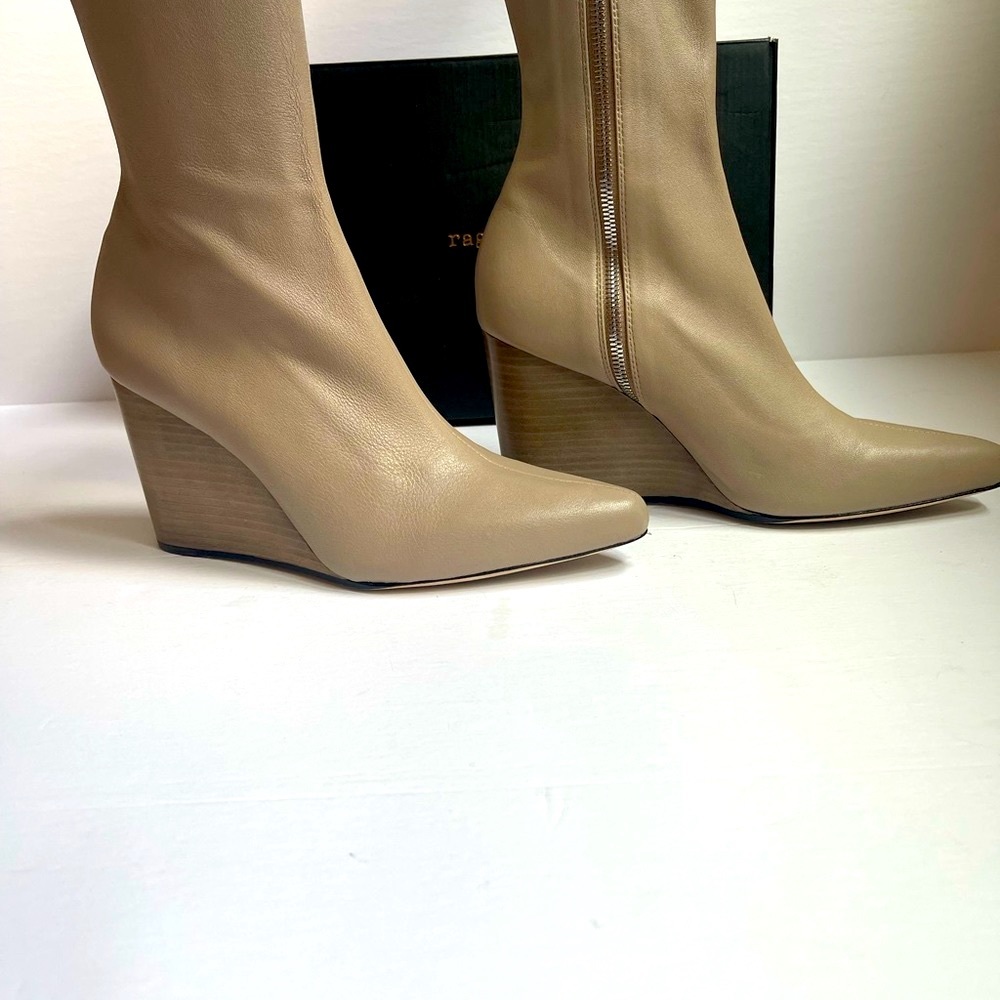 Rag and Bone Women’s Phoenix Wedge Leather Boot in Lightsand. Size 40 NWT